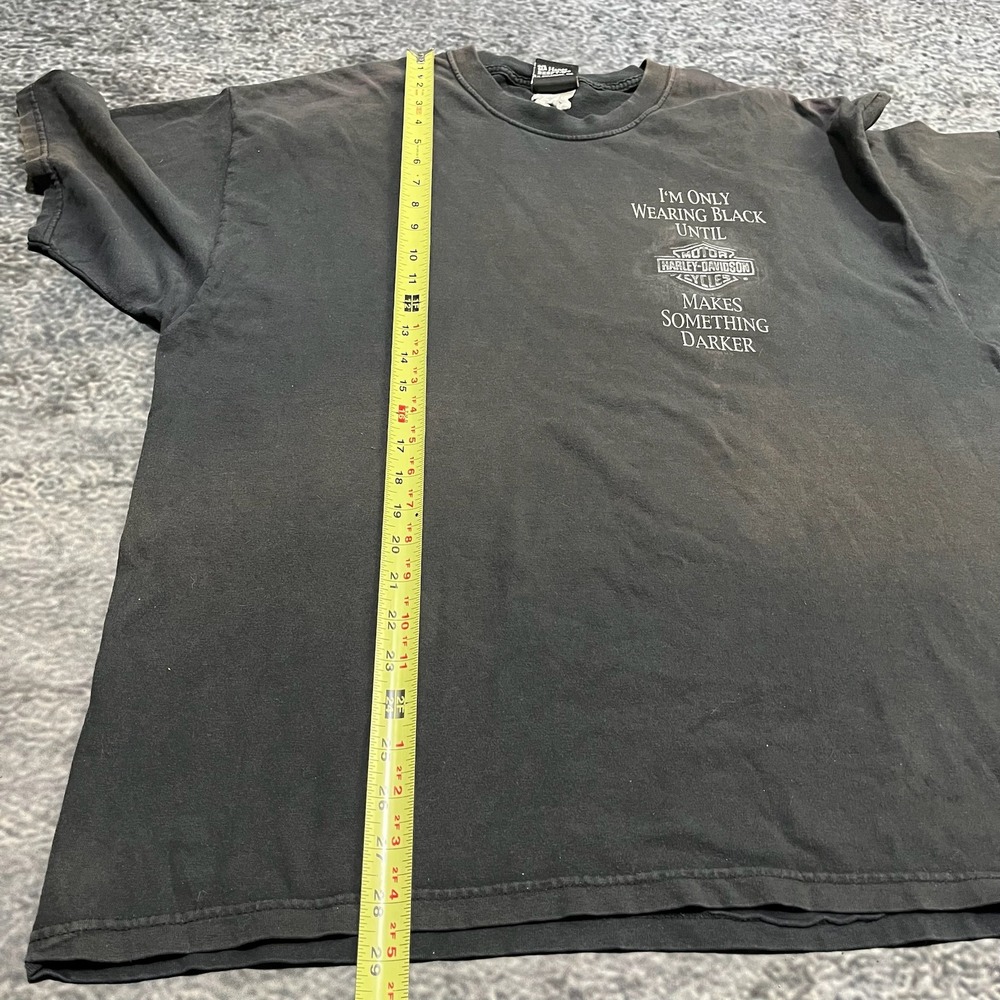 Harley Davidson T Shirt Mens XL Black Faded Vintage Y2K Double Sided Graphic - Picture 10 of 11